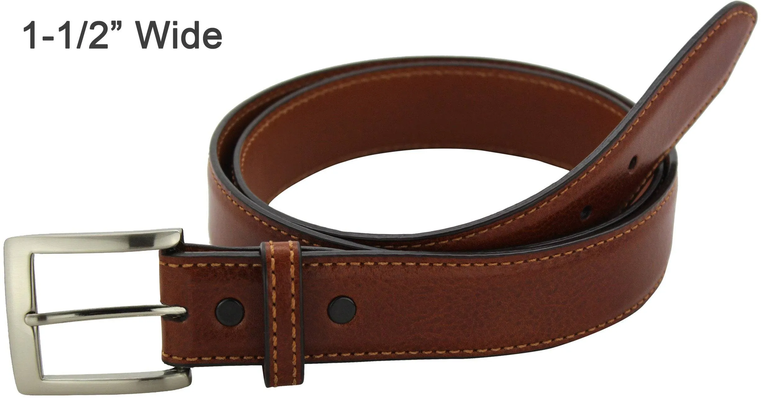 Men's Cognac Italian Calf Leather Designer Full Grain Leather Belt **Made To Order Allow 5 To 6 Weeks To Ship