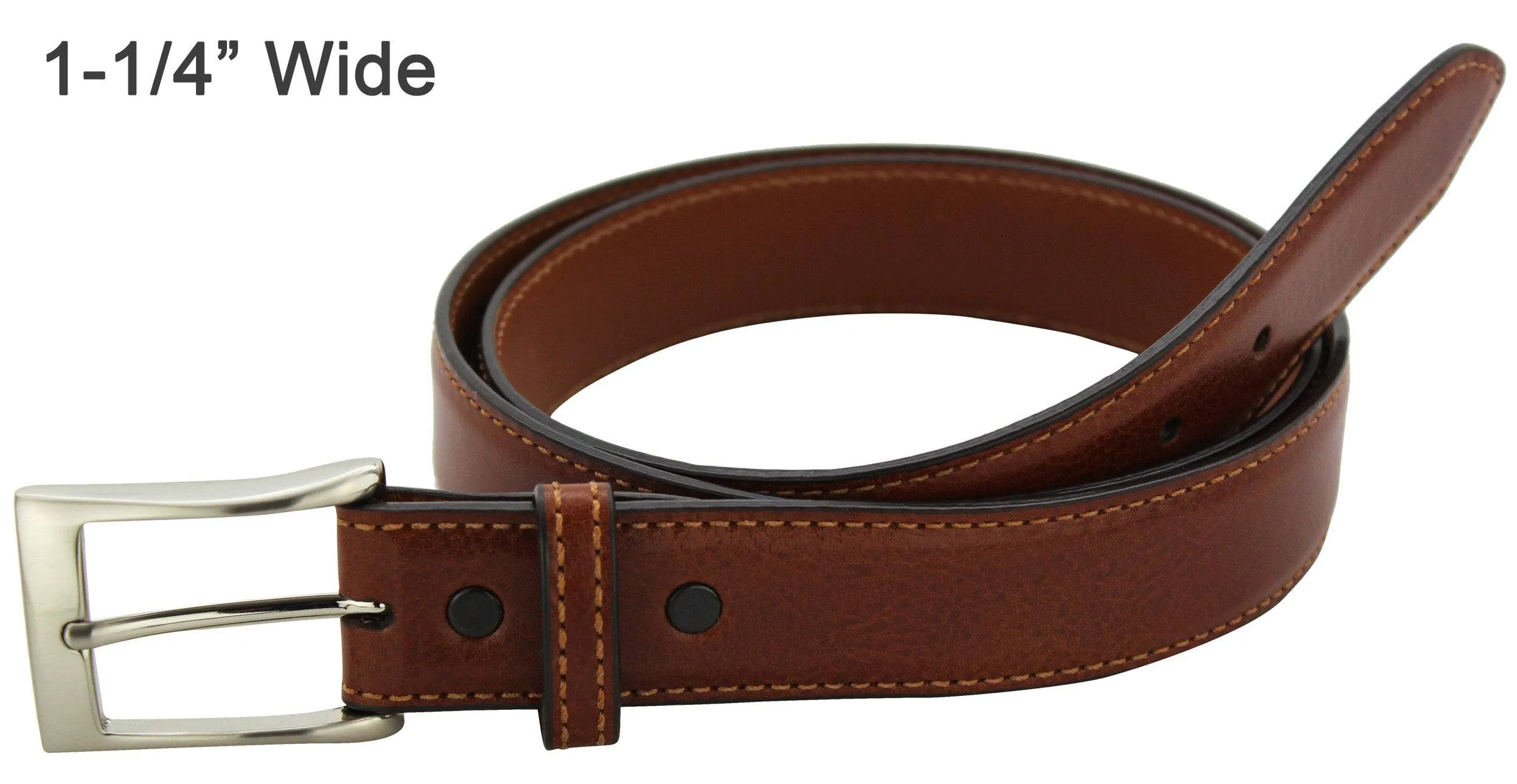 Men's Cognac Italian Calf Leather Designer Full Grain Leather Belt **Made To Order Allow 5 To 6 Weeks To Ship