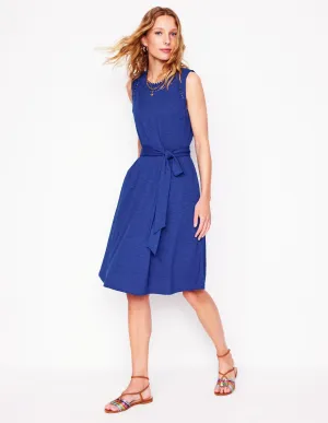 Mila Trim Short Jersey Dress-Bright Blue