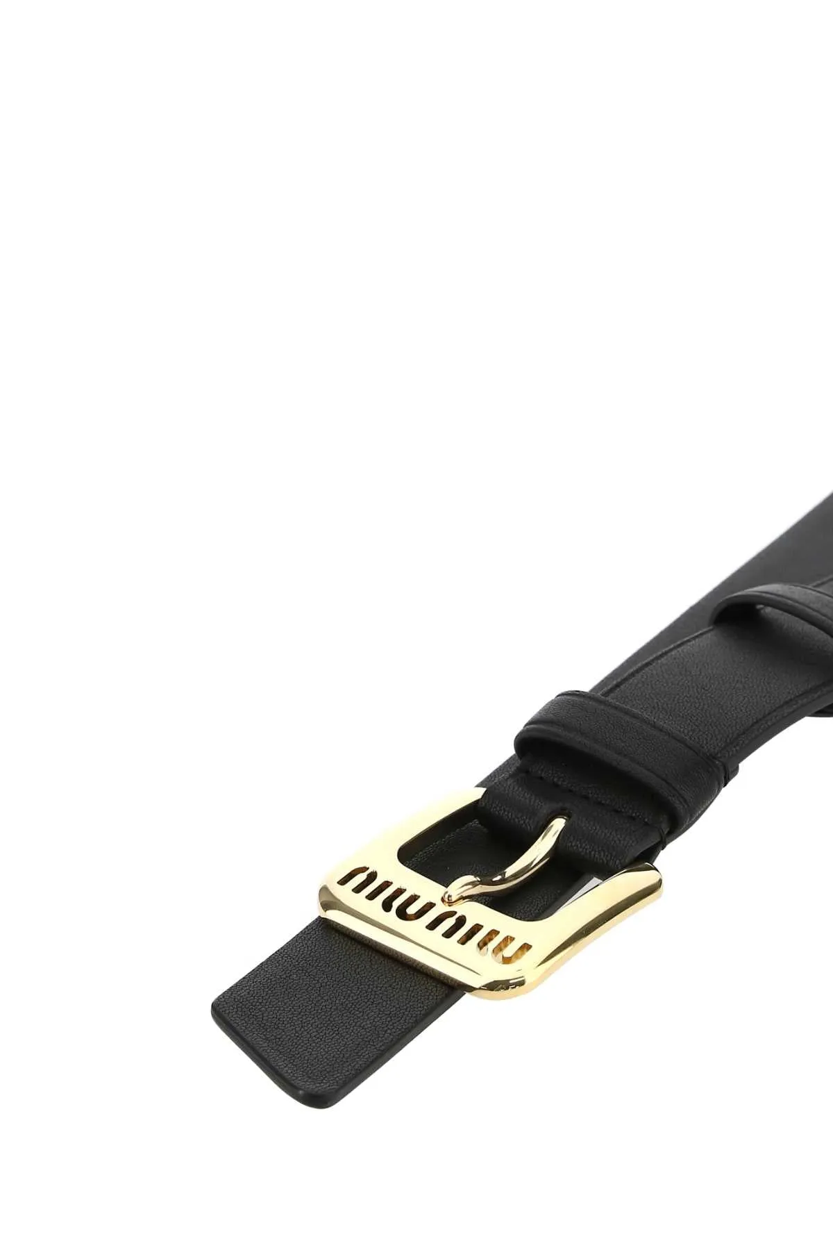 Miu Miu Cut-Out Logo Embossed Buckled Belt
