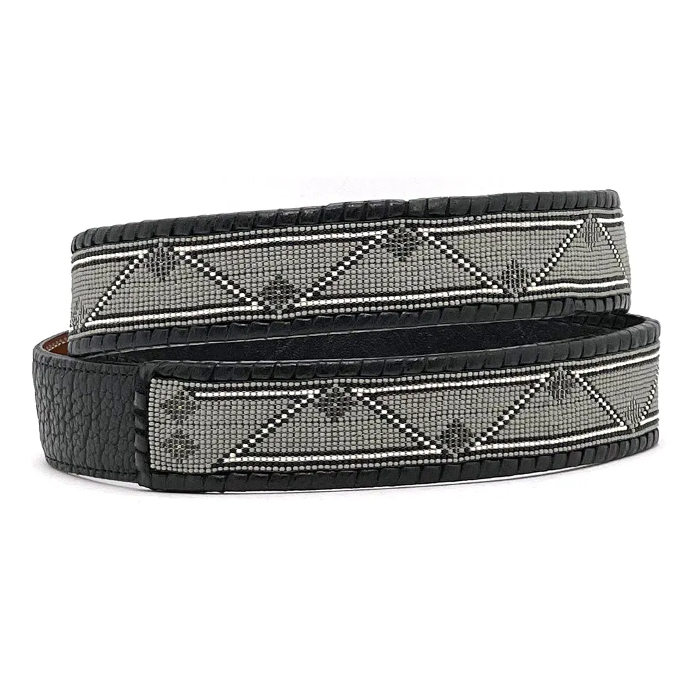 Mohawk Gray Beaded Belt