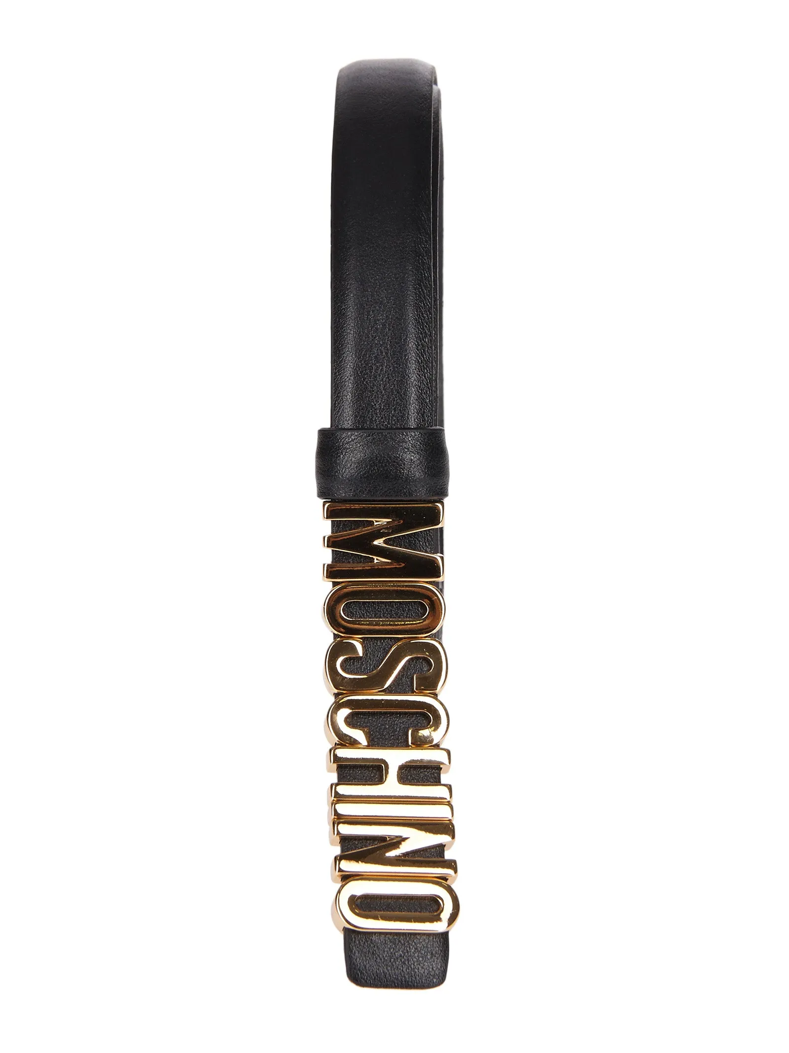 Moschino Logo Lettering Buckled Belt