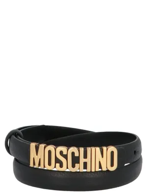 Moschino Logo Plaque Belt