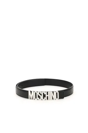 Moschino Logo Plaque Buckle Belt