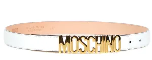 Moschino Logo Plaque Buckle Belt