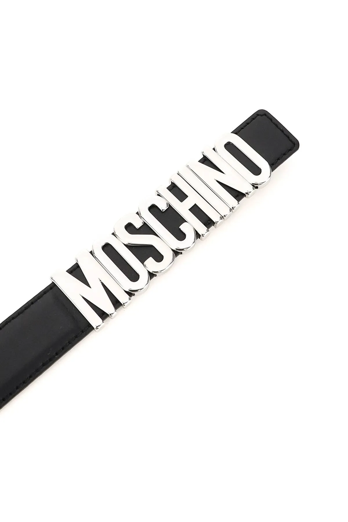 Moschino Logo Plaque Buckle Belt