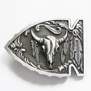New Vintage Enamel Arrowhead Bull Belt Buckle WT076AS