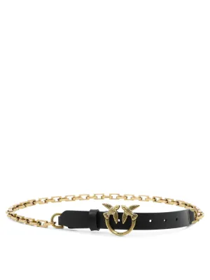 Pinko Logo Detailed Love Day Chain Belt