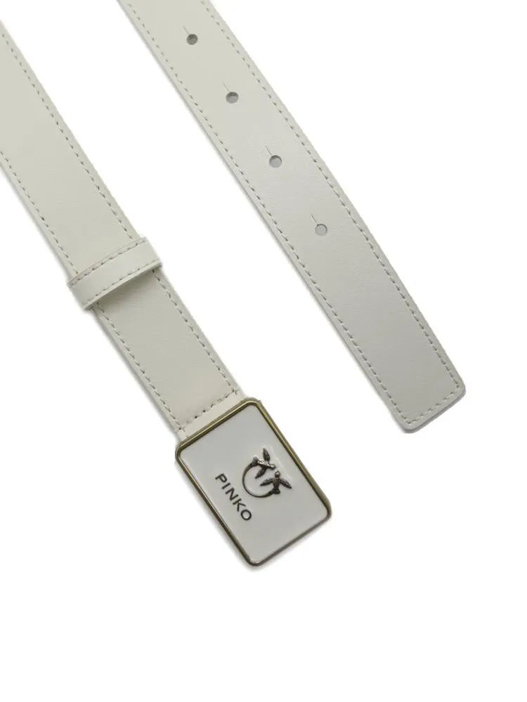 Pinko Love Logo Plaque Buckled Belt