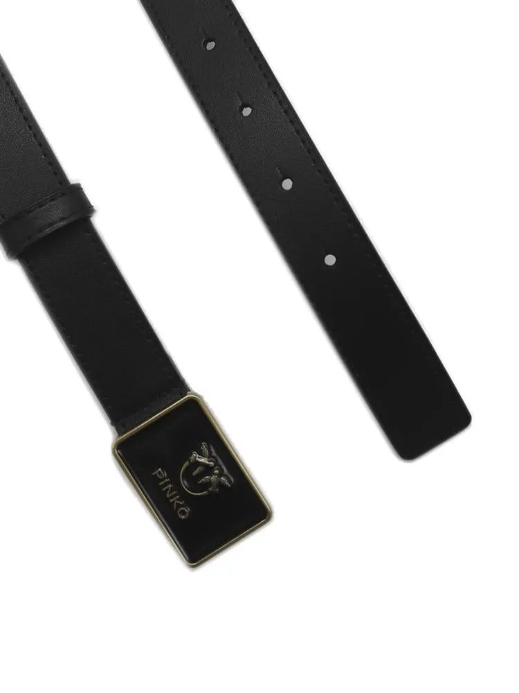 Pinko Love Logo Plaque Buckled Belt