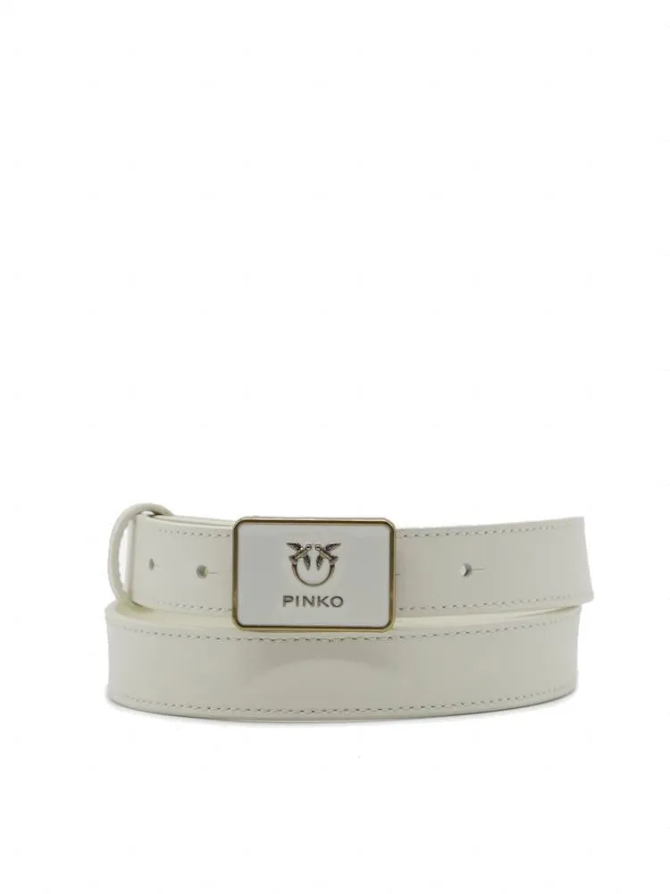 Pinko Love Logo Plaque Buckled Belt