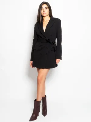 Robe Manteau Double Breasted Black Suit