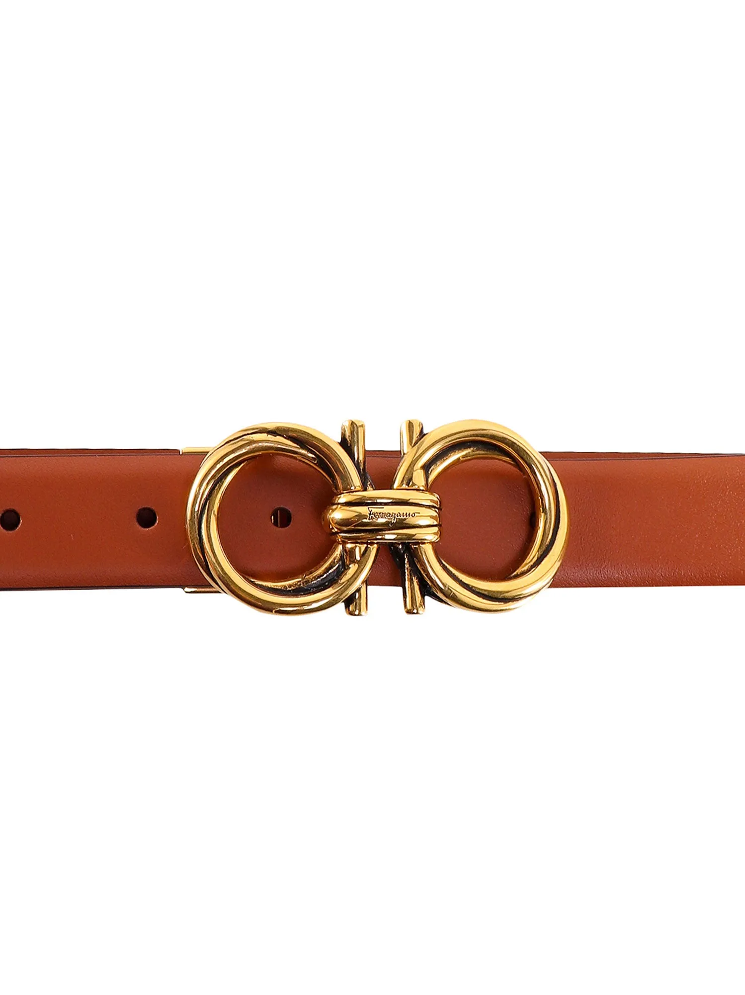 Salvatore Ferragamo Gancini Logo Engraved Belt