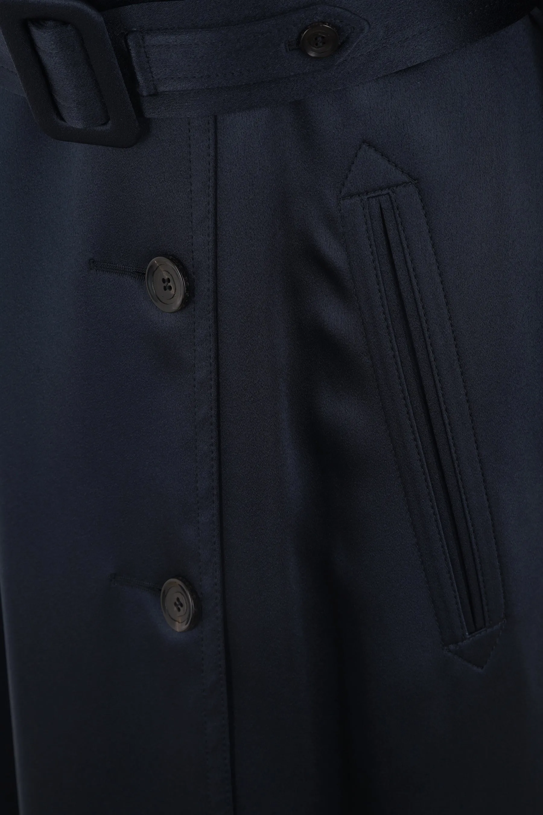 single-breasted envers satin trench coat