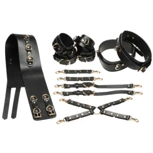 Tied Temptress Thigh Harness with Hog Tie Connector Black