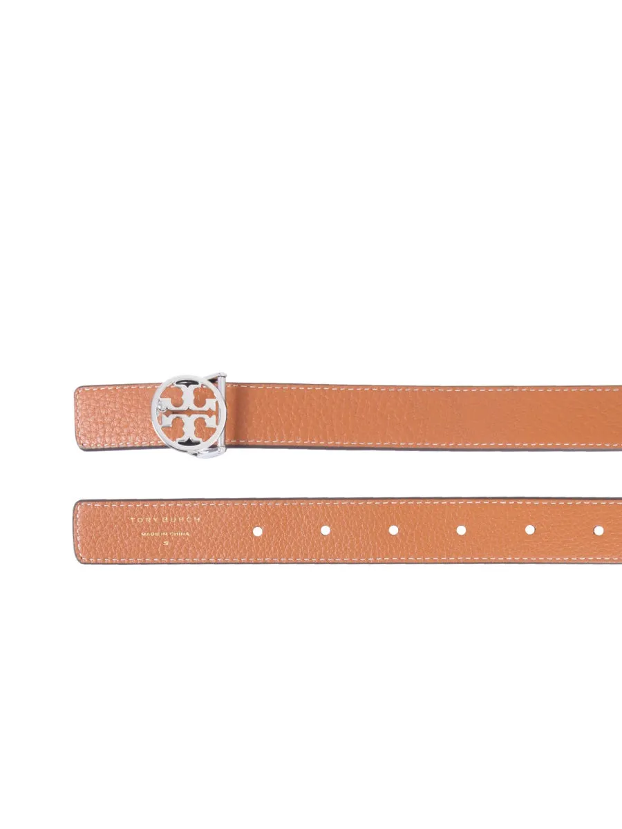 Tory Burch Logo Plaque Reversible Belt