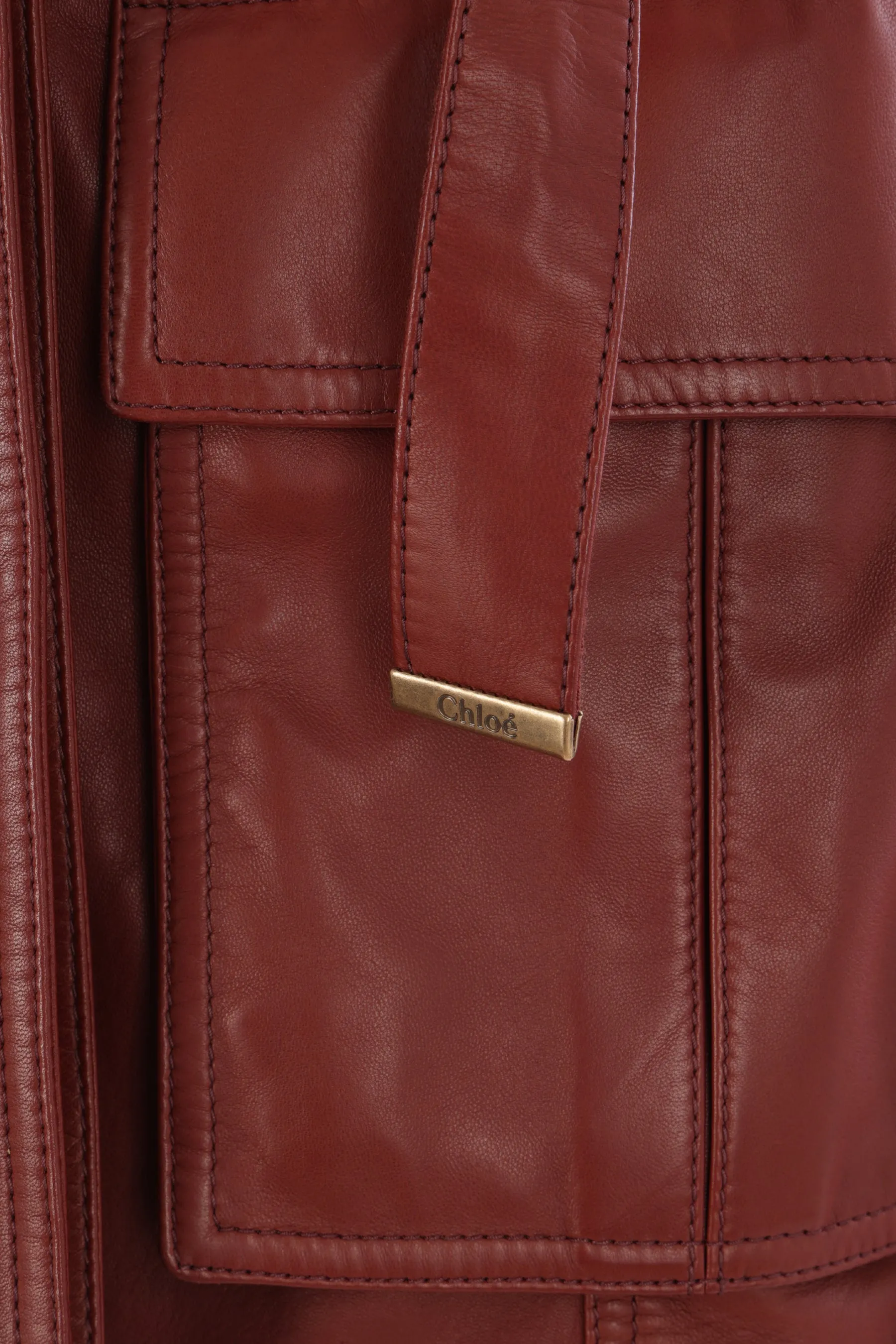 utilitarian vest in leather