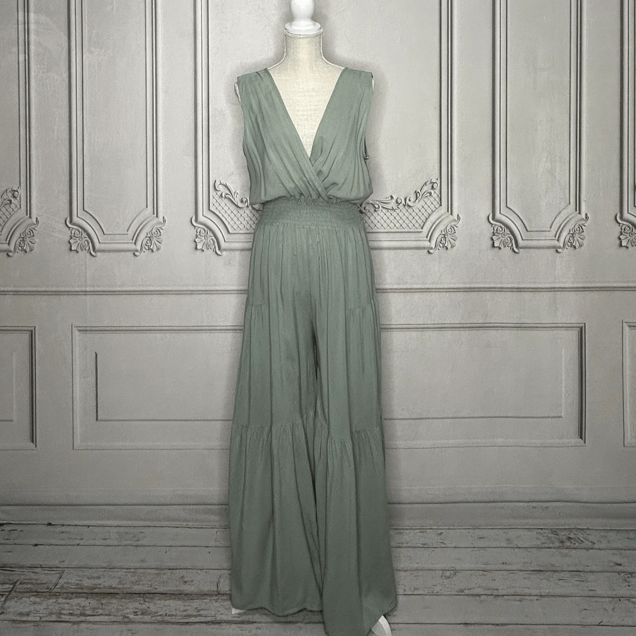 V-Neck Palazzo Jumpsuit