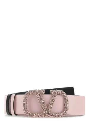 Valentino VLogo Embellished Reversible Buckle Belt 