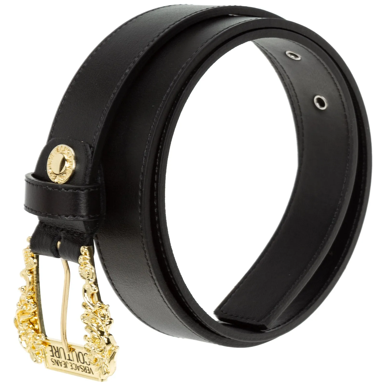 Versace Jeans Couture Logo Engraved Buckle Belt