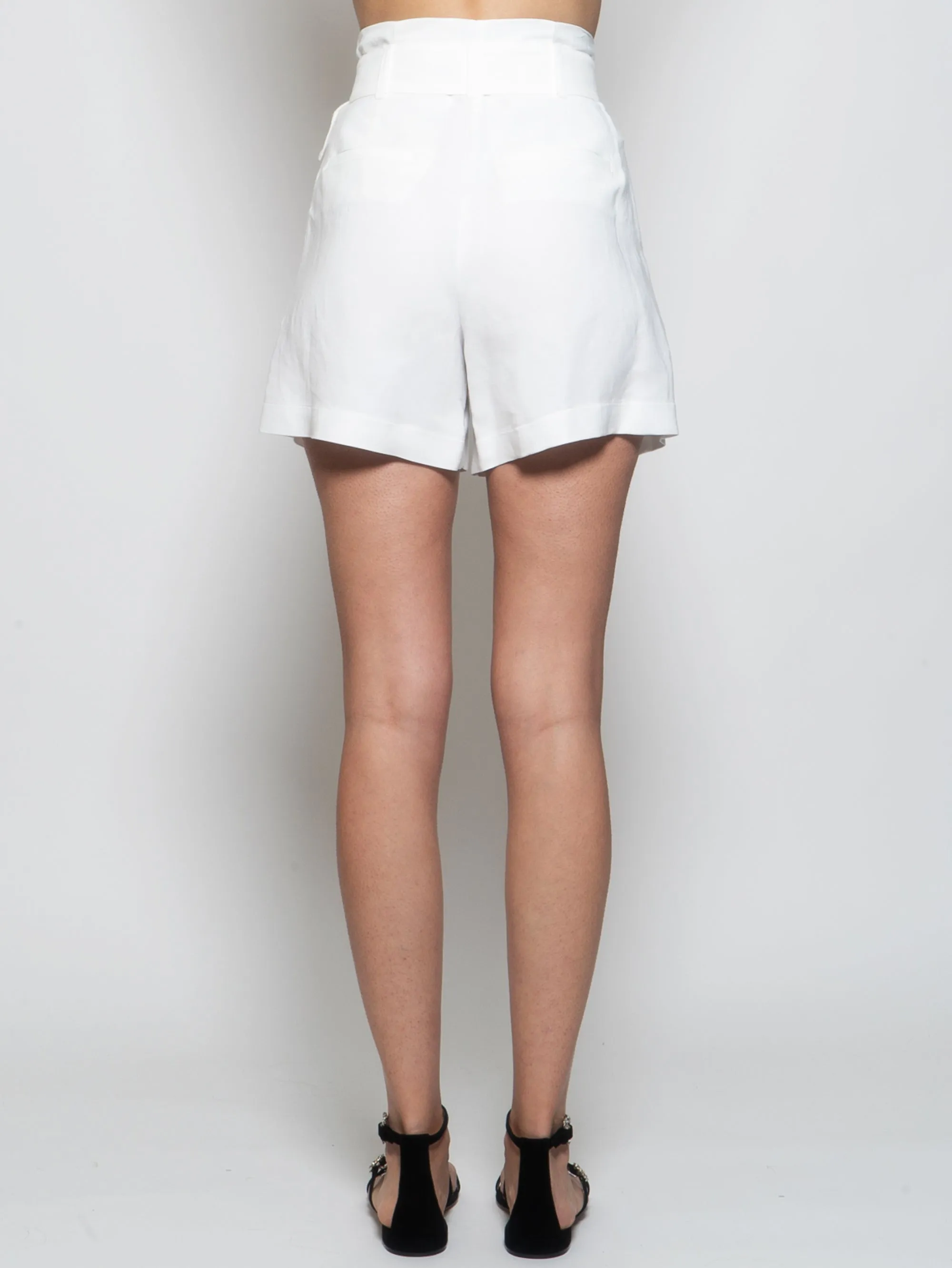 White Linen Blend Bermuda