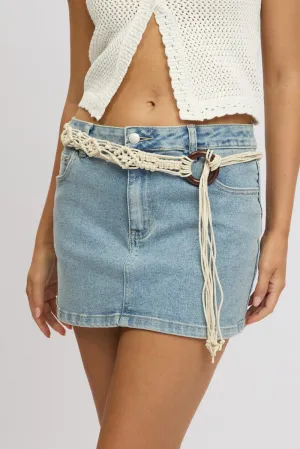 White Woven Belts