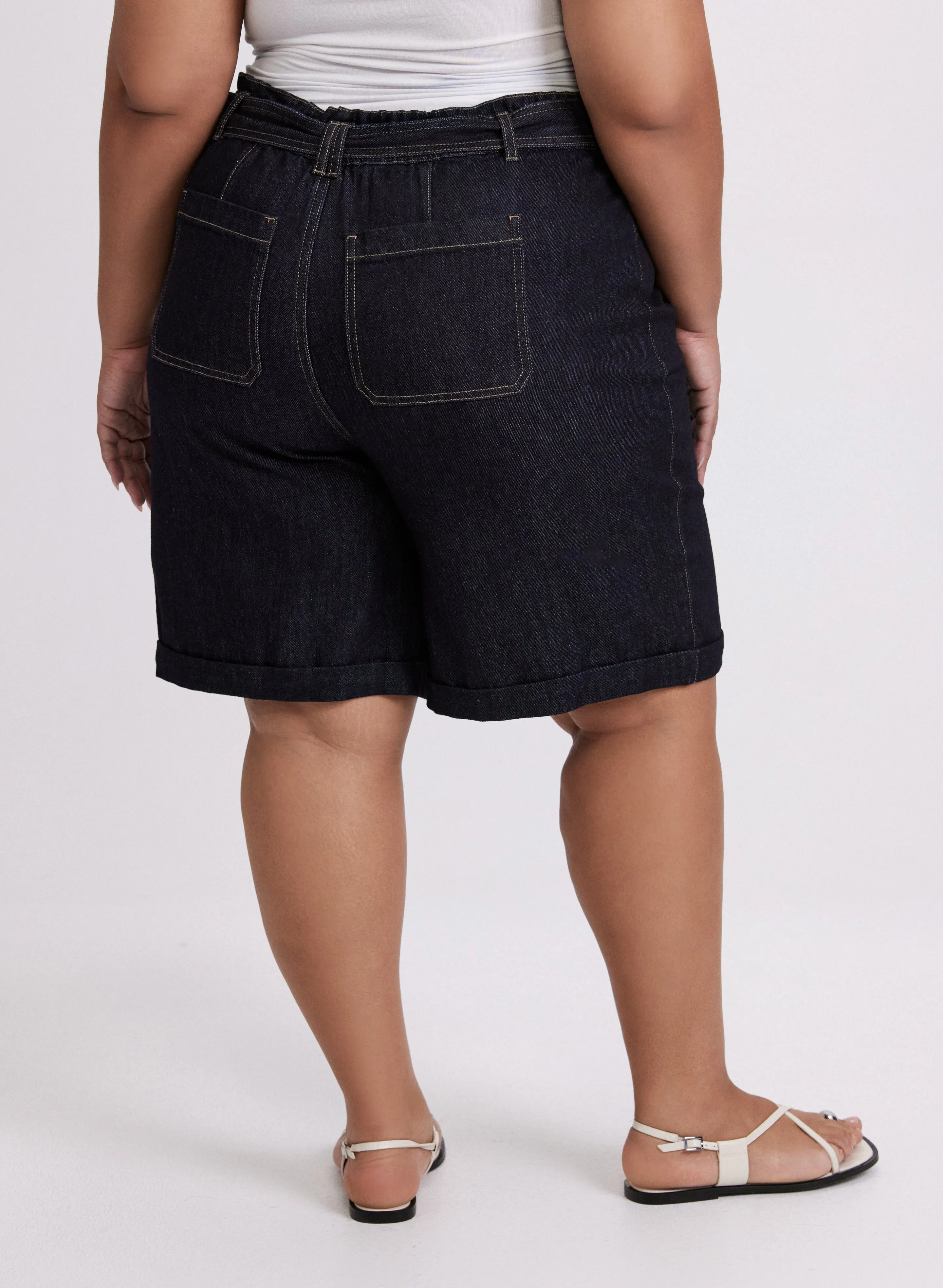 Wide-Leg Jean Shorts