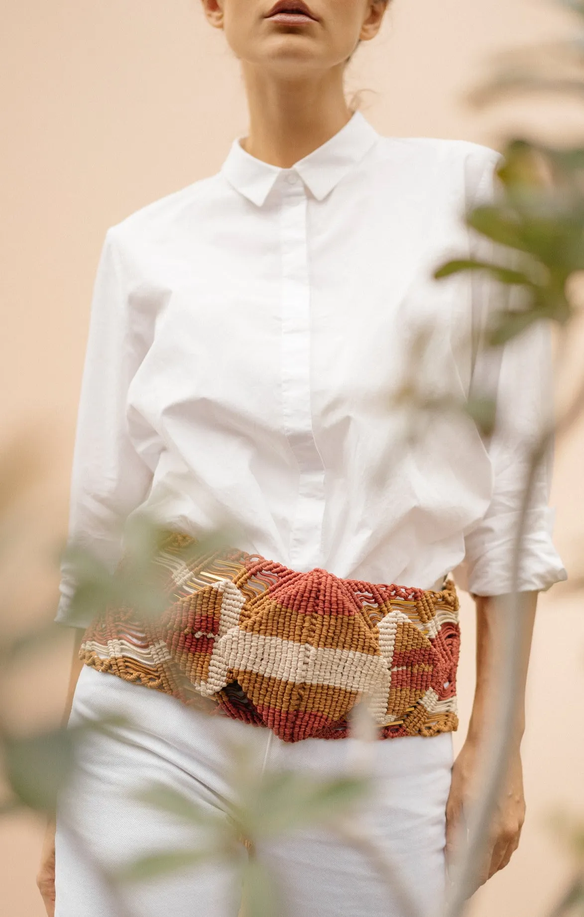 Wine Handwoven Belt