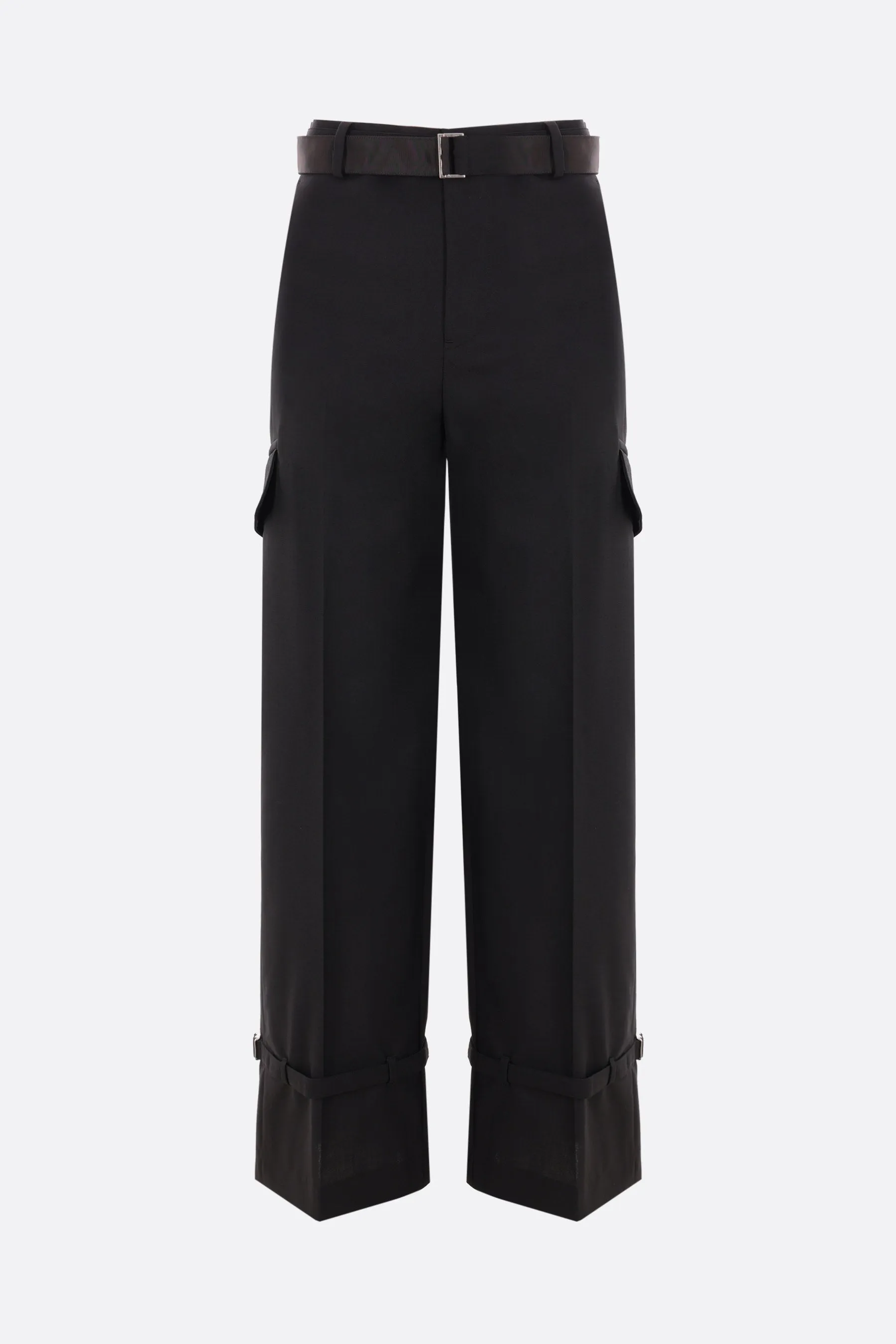 wool blend cargo trousers