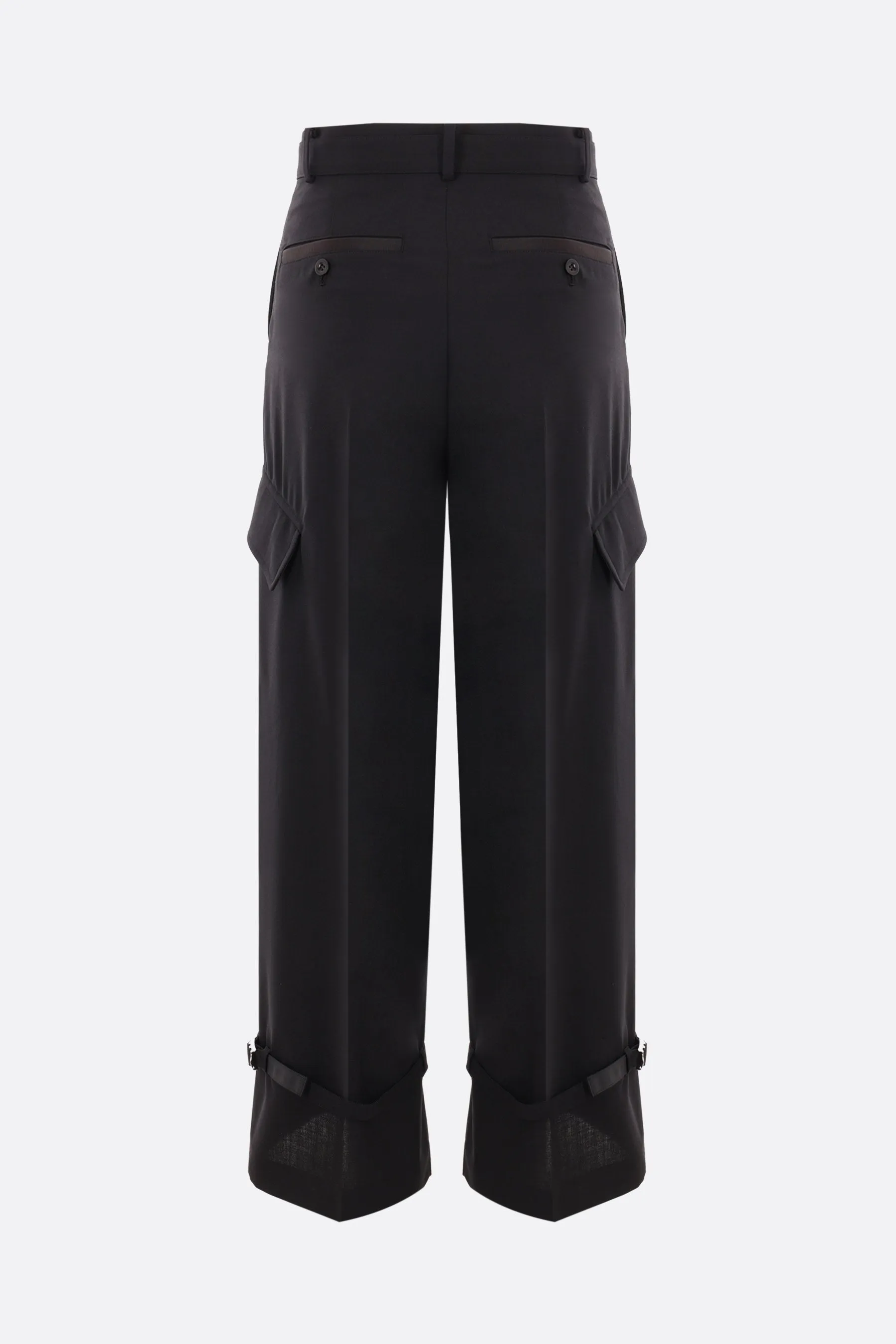 wool blend cargo trousers