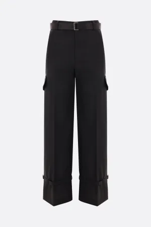 wool blend cargo trousers