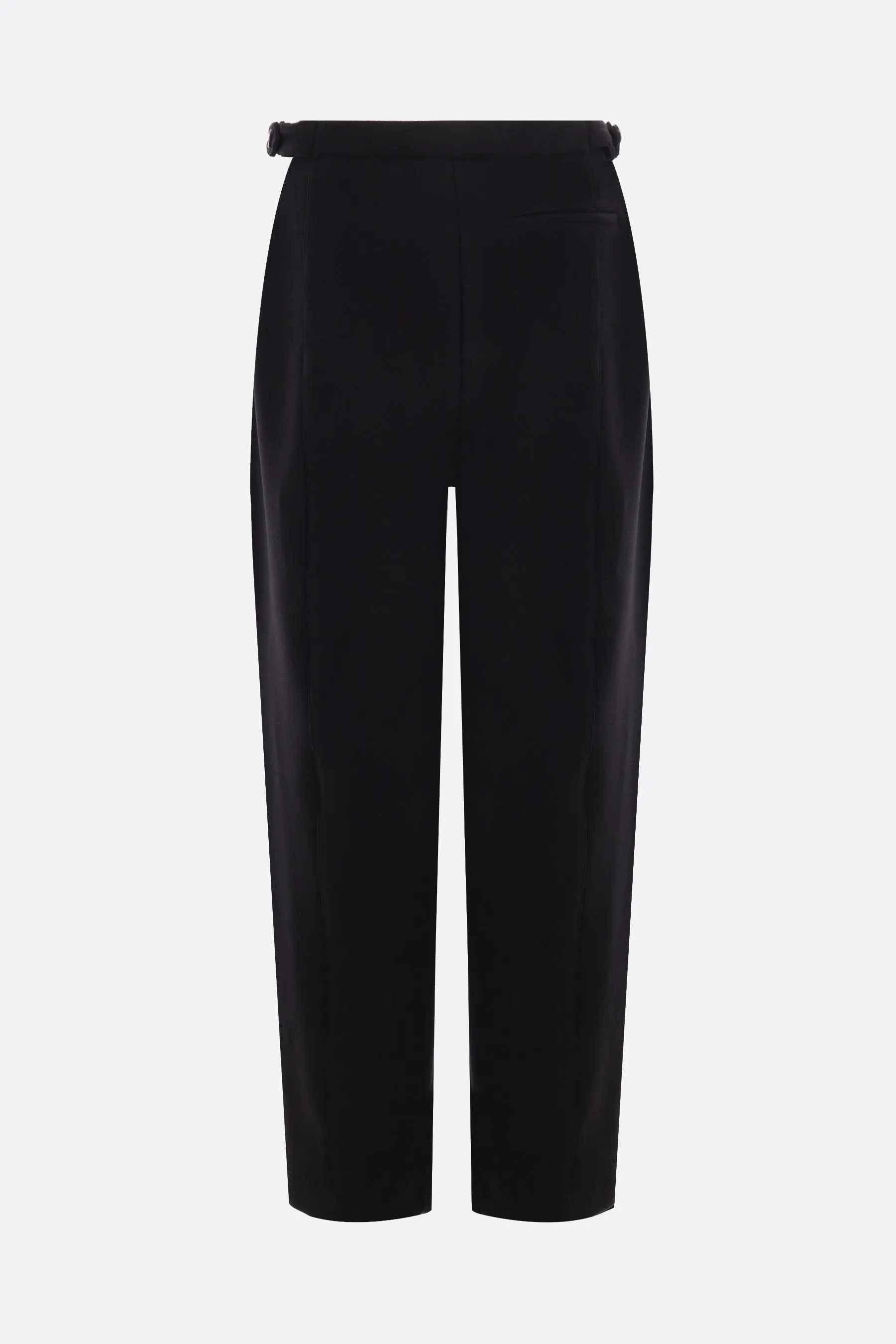 wool blend curved-leg pants