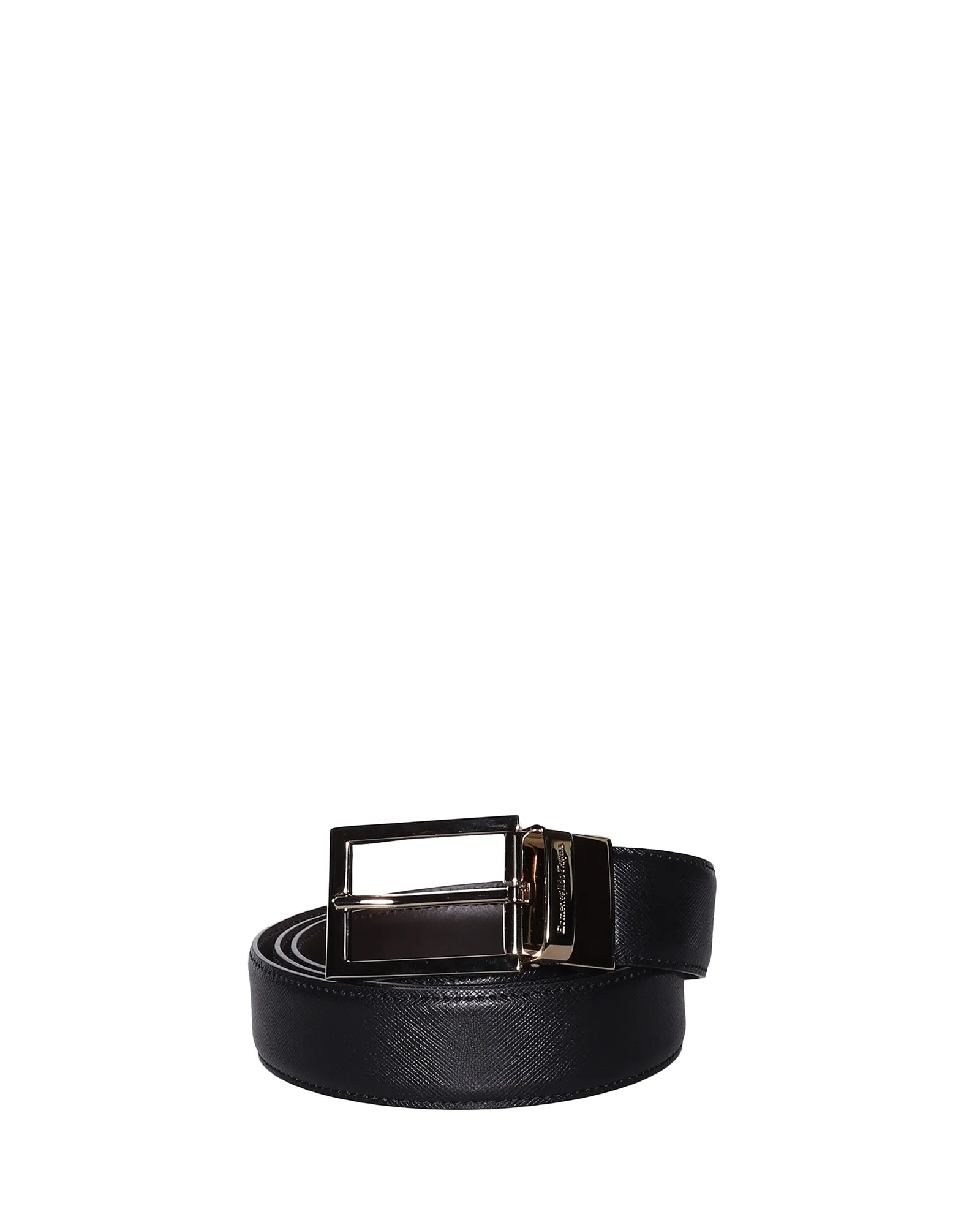 Z Zegna Logo Detailed Buckled Belt