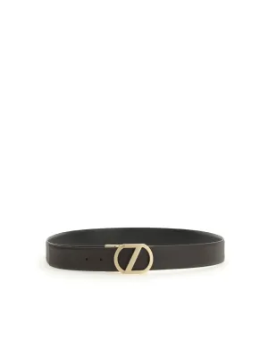 Z Zegna Logo Plaque Reversible Belt