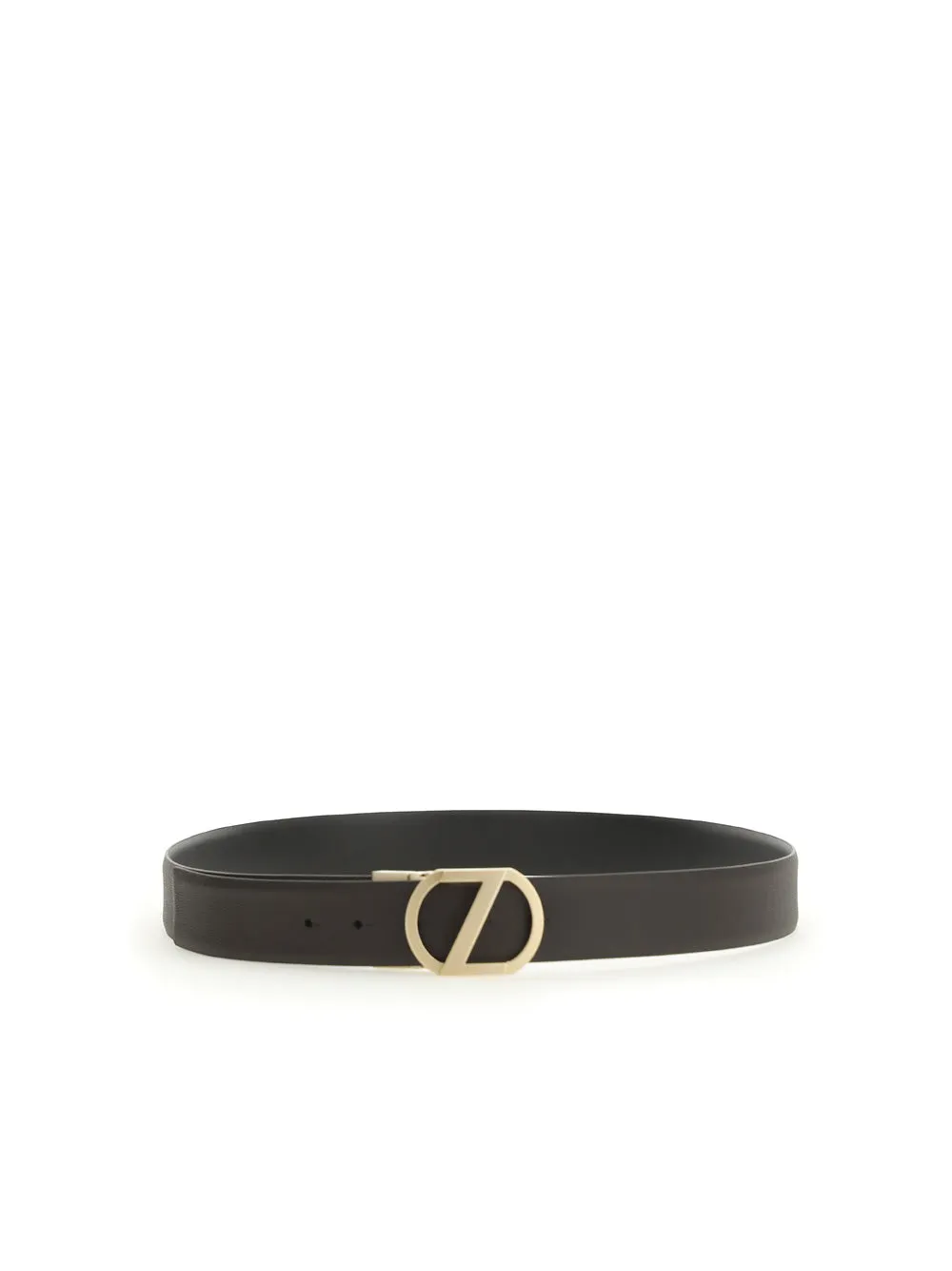 Z Zegna Logo Plaque Reversible Belt